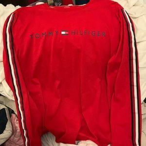 Men’s Tommy Hilfiger red long sleeve t shirt. Size XL.